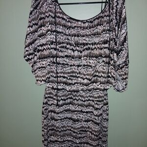 White House Black Market Black and White Patterned Dress